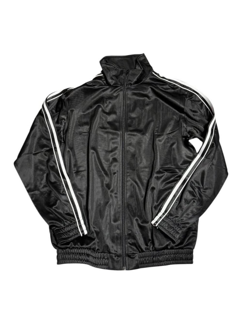 Vintage Active Joe Black Track Jacket Full Zip White Stripe Mens Large